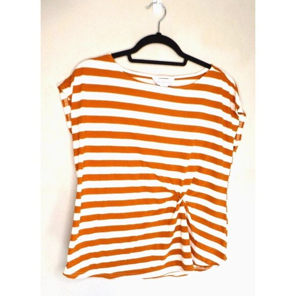 Liz Claiborne Tops - Liz Claiborne Women's Knit Top Pullover Brown White  Striped Size XL Casual